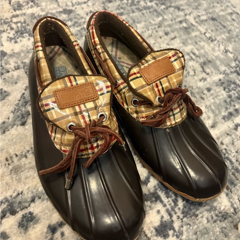 Plaid and Brown Men's Shoes